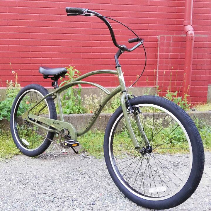 楽天市場】自転車 通販 ELECTRA CRUISER-1 オリーブ エレクトラ ビーチ 