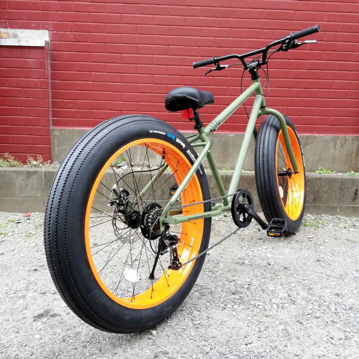 楽天市場】自転車 BRONX 26BRONX-DD アーミーグリーン×オレンジリム 