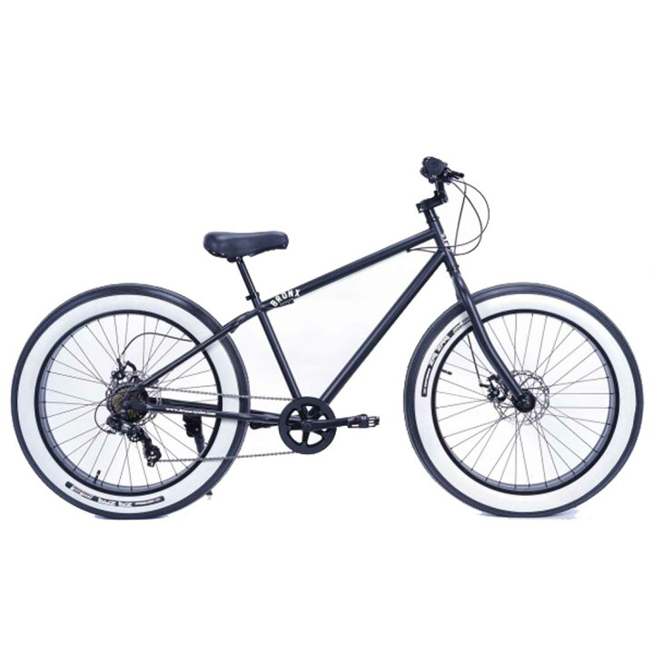 楽天市場 自転車 Bronx 26bronx Dd マットブラック ブラックリム ホワイトウォールタイヤ ブロンクス ファットバイク レインボー ビーチクルーザー 26インチ 極太タイヤ おしゃれ 通勤 通学 メンズ レディース マウンテンバイク 7段変速 Lanai Makai