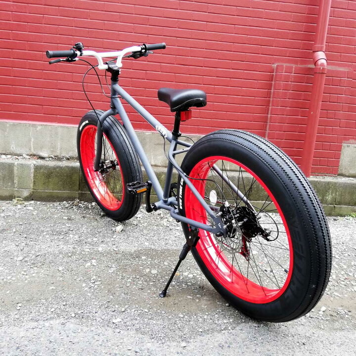 楽天市場 自転車 Bronx 26bronx Dd マットグレー レッドリム ブロンクス ファットバイク レインボー ビーチクルーザー 26インチ 極太タイヤ おしゃれ 通勤 通学 メンズ レディース マウンテンバイク 7段変速 Lanai Makai