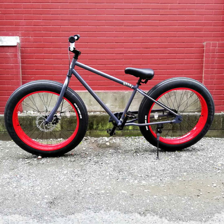 楽天市場 自転車 Bronx 26bronx 4 0 マットグレー レッドリム ブロンクス ファットバイク レインボー ビーチクルーザー 26インチ 極太タイヤ おしゃれ 通勤 通学 メンズ レディース Lanai Makai