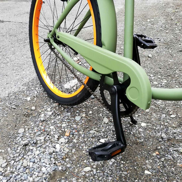 楽天市場】自転車 通販 RAINBOW 26TYPE-X CRUISER カーキ×オレンジリム 