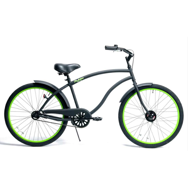 楽天市場】自転車 RAINBOW TYPE-X 26 CRUISER MatteBlack×GreenRim  