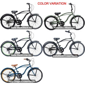 自転車 Feelling of decks FOD-22-6D 子供用自転車 22インチ ビーチクルーザー 変速付き おしゃれ ジュニア 小学生 レインボー