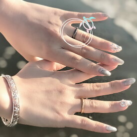 lana jewelry リング ペア プルメリア 波 スクロール 花 リーグル ピンキー ハワイアンジュエリー サージカルステンレス316L製 金属アレルギー対応 レディース メンズ 送料無料