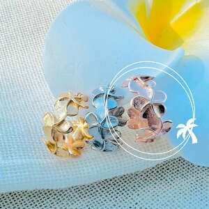 フープピアス ボディピアス レディース メンズ 18G 16G 14G 片耳用 1個売り プルメリア ハワイアンジュエリー lana jewelry ラナジュエリー サージカルステンレス316L製 金属アレルギー対応 安心 ア