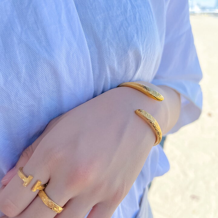 楽天市場】lana jewelry バングル 波 スクロール オープン ドロップ 