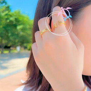 リング レディース メンズ ユニセックス ペア フォークリング T字 オープン スクロール ハワイアンジュエリー lana jewelry ラナジュエリー サージカルステンレス316L製 金属アレルギー対応 安心