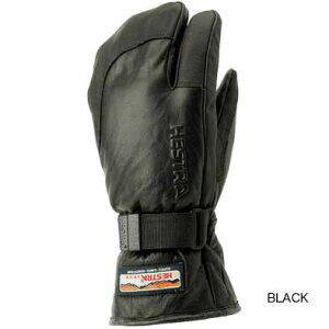 wXg 3tBK[ tU[ HESTRA 3-FINGER FULL LEATHER BLACK