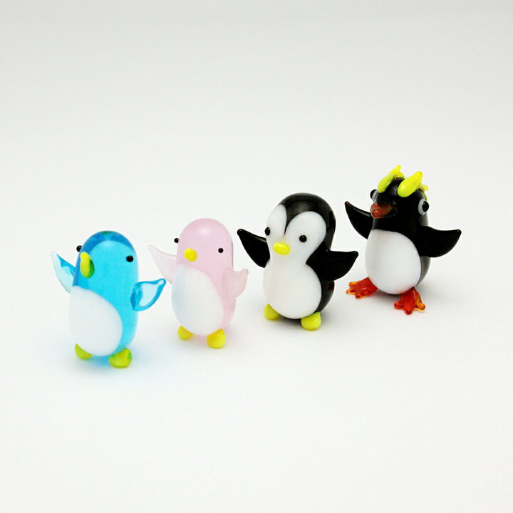 楽天市場】【ガラス細工】【4匹セット】 バンザイペンギン （LB1匹・P1 