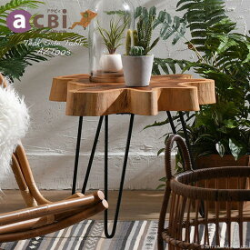 サイドテーブル コーヒーテーブル 木製 アイアン ソファ横 ベッドサイド おしゃれ アジアン アンティーク ナチュラル インテリア テイスト 家具 寝室 リビング @CBi アクビィ AZT005