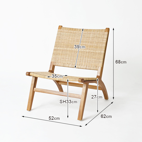 チーク無垢材 ラタン ローチェア 木製 椅子 リラックス フロアチェア ラウンジチェア パーソナルチェア ラタンチェア 座椅子 アジアン家具  ETC130WX | ランドマーク