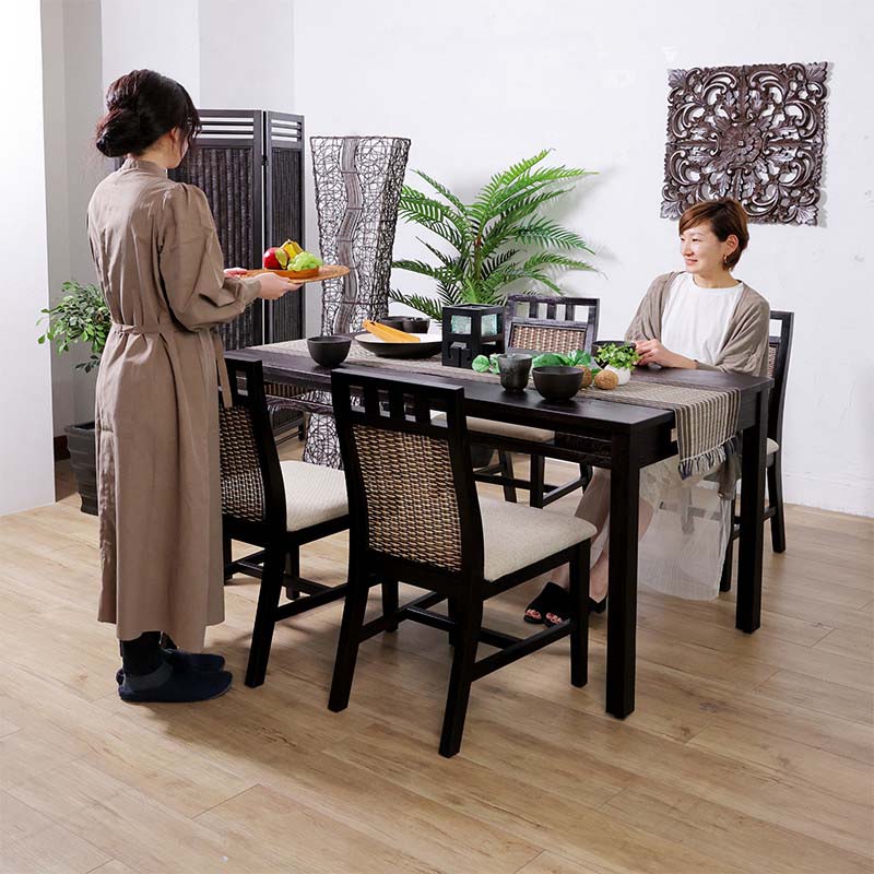 楽天市場】アジアン家具 ダイニングチェア 2脚セット 二個組 籐 籐椅子