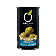 オリスパニア アンチョビ入り グリーンオリーブ 350g（固形量150g） Olispania olive オリーブ アンチョ…