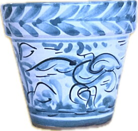 【植木鉢】 スペインのカラフルな植木鉢（グリーン） 3.5号 陶器製 植木鉢 1鉢 【鉢底ネット・鉢底石・受皿：皿色ランダム】 スペイン製 13798