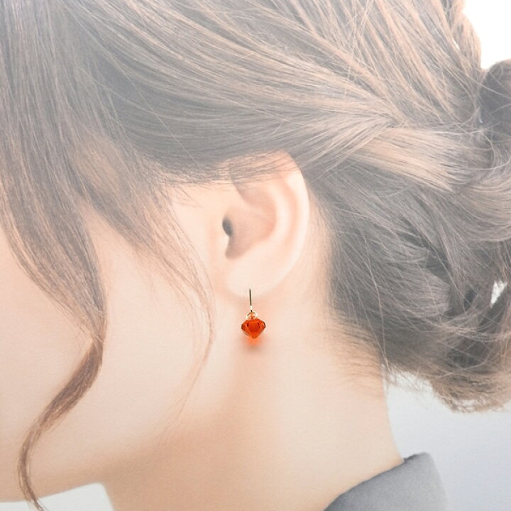楽天市場】スワロフスキー オレンジ K16gpゴールドピアス 樹脂ピアス 