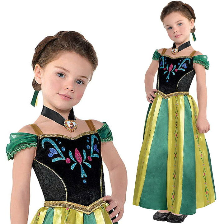楽天市場 アナと雪の女王 ドレス 子供 アナ 戴冠式 アナ雪 キッズ コスプレ 衣装 仮装 コスチューム Frozen Langelina