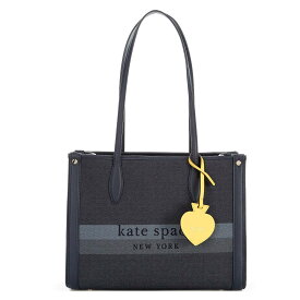 ケイトスペード トートバッグ レディース ショルダーバッグ チャーム付き 小さめ ファスナー付き キャンバス 軽い Kate Spade