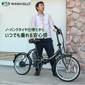 電動アシスト自転車 折りたたみ 自転車 パンクしない 20インチ ミムゴ ACTIVEPLUS アクティブプラス ノーパンク 電動アシスト MG-AP20EBN 安い