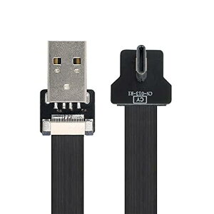NFHK ���p USB 2.0 Type-A �I�X - USB-C Type-C �I�X �f�[�^ �t���b�g �X���� FPC �P�[�u�� FPV  �f�B�X�N  �d�b�p 100cm