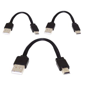 chenyang USB�V���[�g�t���b�g�P�[�u�� 3�{�p�b�N USB 2.0 Type A to USB C/Micro/Mini USB 4���C���[ 5V 2A �[�d �f�[�^���� �V���R���P�[�u�� 4�� 30AWG 13cm