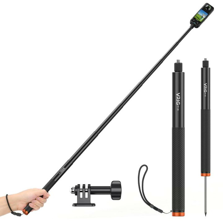 楽天市場】VRIG 135cm 見えない自撮り棒 【強化バージョン】 超軽量 