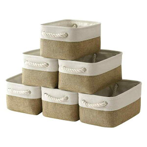 GcTiSac かご 収納ボックス カゴ 引き出し収納 バスケット 下着 おもちゃ 雑貨 小物入れ収納ケース おしゃれ 綿麻製 インテリア 折り畳む式 高耐久性 取っ手付き