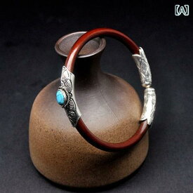 バングル ブレスレット メンズ チベット シャナン ノット チキン ブラッド ヴァイン ブレスレット シルバーと ターコイズ アニマル イヤー ジュエリー エスニック スタイル カップル