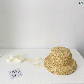 キッズ かわいい 麦わら帽子 韓国 男の子と 女の子 子供用 帽子 夏 レトロ ストラップ ラフィア 麦わら サンハット