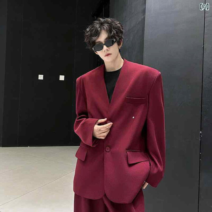 楽天市場】スーツ セットアップ メンズ 男性は ワイン レッドの 