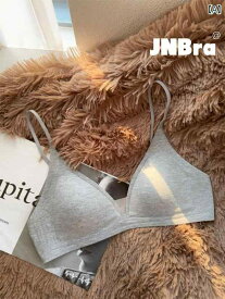 セクシー ランジェリー 下着 ミルク コットン シームレス小 胸 下着 レディース フレンチ ディープ Vネック スパゲッティ ストラップ 薄型 アンチ サグノー スチール リング ブラジャー 夏