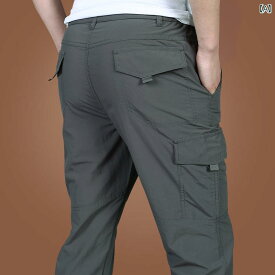 登山 ズボン メンズ 男性用 マルチ ポケット オーバー オール アウトドア クライミング 太った 男性 ゆったり した 大きいサイズ ストレート パンツ 春夏の スポーツ カジュアル