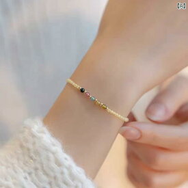 トルマリン ブレスレット カラフル 女性用 シトリン ブレスレット シンプルで 軽い 高級 品な レインボー トルマリンブレスレット 幸運の 宝石 極細