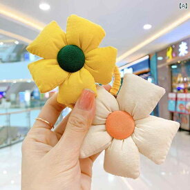 キッズ アクセサリー かわいい ひまわりの 子供用 ヘア バンド 女の子 リングは 髪を 傷つけません かわいい 花の ポニーテール ヘッド ドレス ゴム アクセサリー