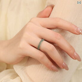 かわいい トルマリンリング ブルー アワーの チャイナ風 ピン キー リング 翡翠 女性用 プレーンリング 軽量 高級 ハイエンド