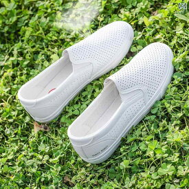 ナースシューズ 婦人 クッション Renbenの 白い 靴 レディース スリッポンの な 通気性の ある キャンバス シューズ の ナースシューズ