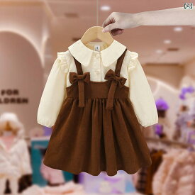 女の子 オーバー オール スカート 女の子 スーツ 春服 2024 スタイル 子供 プリンセス ドレス サスペンダー スカート ツーピース セットな 子供服 春秋