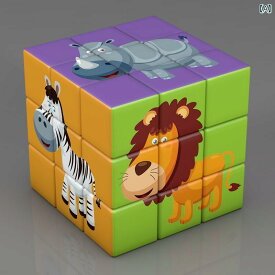 マジックキューブ 幼稚園 児の 創造的な 3 段階の ルービックキューブ 教育 恐竜 動物 フルーツ カー 知的 玩具 ギフト
