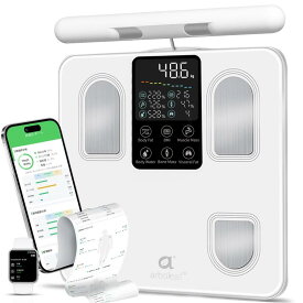 arboleaf 体重 体組成計 カラダスキャン スマホ連動 データ自動転送 全身測定方式 部位別測定 BMI 骨格筋率 体脂肪率 26項目測定 8電極 Bluetooth対応 登録者無制限/自動認識/高精度 Smart Scale ヘル