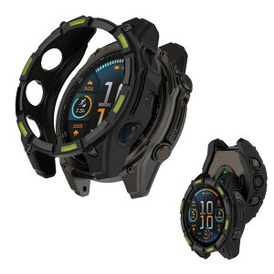 GARMIN(�K�[�~��) quatix8 AMOLED 51mm �p �P�[�X �ی�J�o�[ �t�B������� �ی�P�[�X �yNOUKAJU�z �ی� �J�o�[ TPU�f�� �S�ʕی� �����^ �����ȒP �ϏՌ� �����ߗ� �Ռ��z�� �A�N�Z�T���[ (�u���b�N&amp