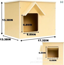 猫用ベッド 木製 室内 屋外 猫ハウス ペット用 犬用 ハウス ペット小屋 犬小屋 ウッドハウス 四角形 スクエア 庭用 遊び場 休息用 ペットハウス ペット用品 通気性 耐久性 おしゃれ 北欧 インテリア ナチュラルウッド 天然木製 組み立て式 組立