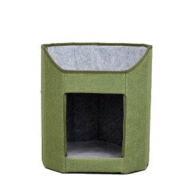 ペットハウス 猫用 室内用 組み立て式 折りたたみ ペットベッド キャットハウス 簡易ベッド 持ち運び便利 車内用 猫小屋 隠れ家 ドーム型 保温性 暖かい 二層構造 別荘型 居心地 通年用 通気性 洗える クッション付き ソフトタイプ おしゃれ 頑丈