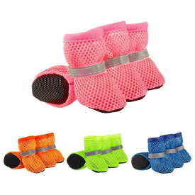 犬用シューズ ペットシューズ ドッグシューズ メッシュ ソフトソール 滑り止め 軽量 クッション性 通気性 吸湿速乾 防水 耐久性 柔軟性 メッシュ素材 ラバーソール 室内外兼用 普段使い 小型犬用 脚カバー 足保護 散歩用 アウトドア 春夏 高級感
