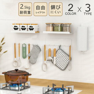 ウォールシェルフ 2点セット ウォールラック 壁掛けラック 収納ラック 3タイプ マグネット 強力 錆びない 小物 玄関ドア バスラック 洗面所 浴室 キッチン