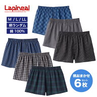 男性用トランクス2枚組×3セット M / L / LL ランダム 綿100% 2750-2751 男の下着 Lapineal