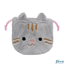 ふんわり巾着 アニマル デイズ(ANIMAL DAYS) ネコ/アヒル/ウサギ/パンダ/シバ/カワウソ/ペンギンBL/シロクマ W135xH110xD15 パインクリエイト(Pine Create) メール便/送料込