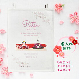 初節句 名入れ 無料 ひなまつり タペストリー A4サイズ おしゃれ かわいい 出産祝い 2デザイン 和文 英文 選べる モダン 雛人形 ひな人形 桃の節句 お祝い 綺麗 きれい キャンバス生地 飾る 壁 簡単 インテリア 薄い 小さい tapestry