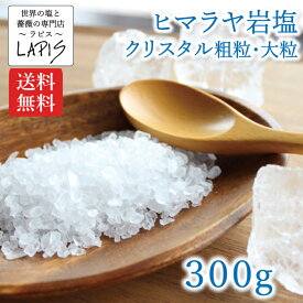 《ポイント10倍》1000円ポッキリ【送料無料】クリスタル岩塩 粗粒 大粒 300g袋 クリスタル 岩塩 食用 ミル 使いやすい チャック袋 保存に便利 業務用 希少 バスソルトにもオススメ！