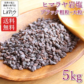 【送料無料】ヒマラヤ岩塩ブラック 粗粒3-5mm 1kg×5袋 食用 大粒 ミル バスソルト 使いやすい チャック袋 保存に便利 業務用