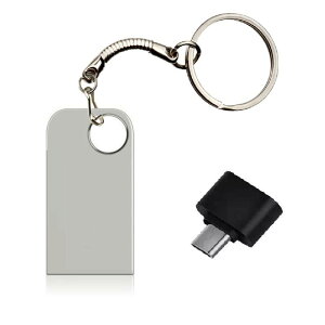1TB USB 3.0 �t���b�V���h���C�u �����`��USB������ (Type-C�A�_�v�^�[���t��) ���^ �y�� �����f�[�^�]��, �{�f�B �X�}�z�pandroid/PC/���b�v�g�b�v (Silver)
